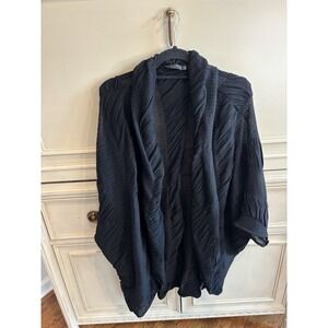 Donna Karan Fall 2010 Wool Blend Black Open Front Cardigan Small Runway Designer